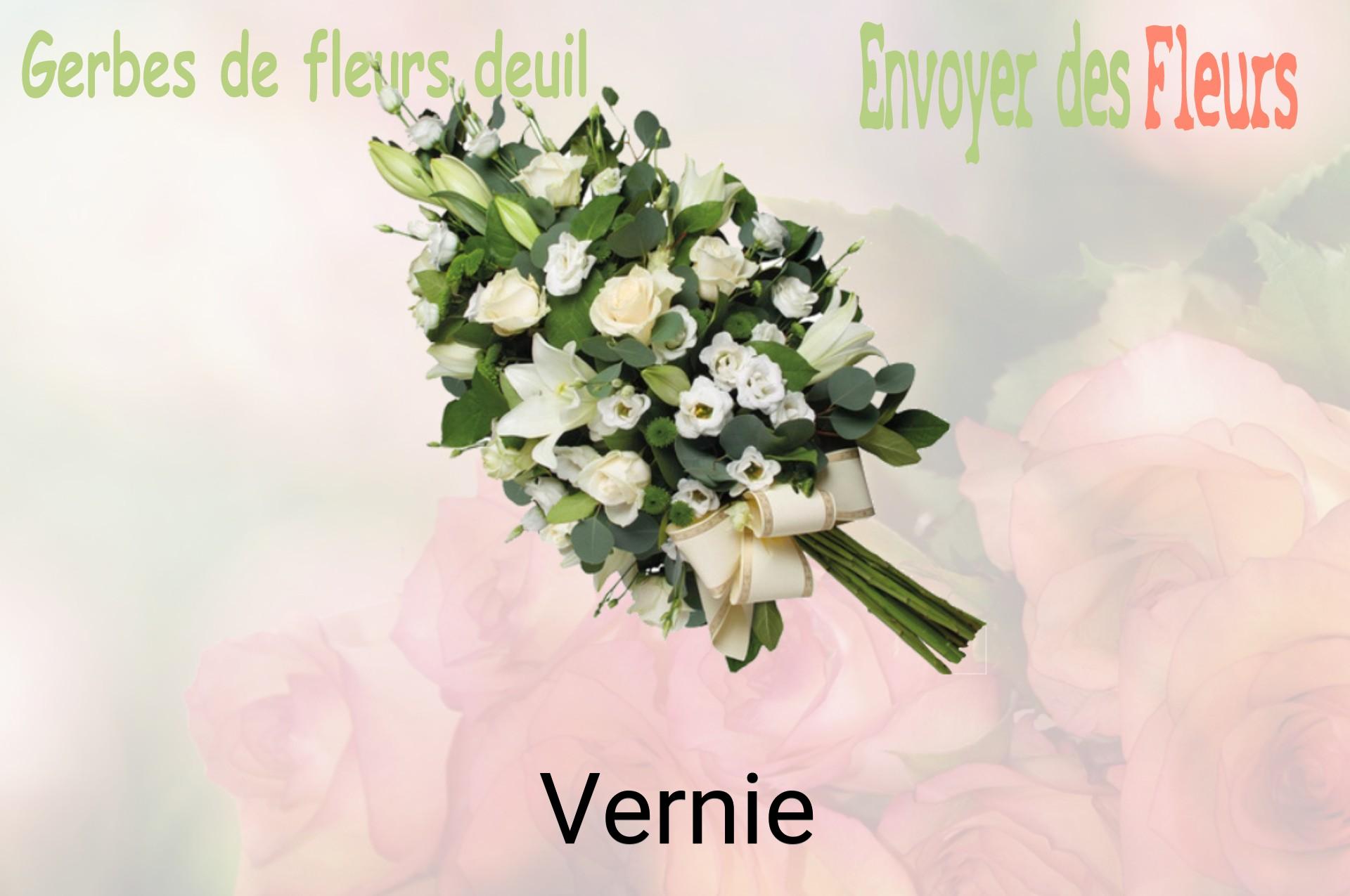 Gerbe de fleurs de deuil livrée à Vernie